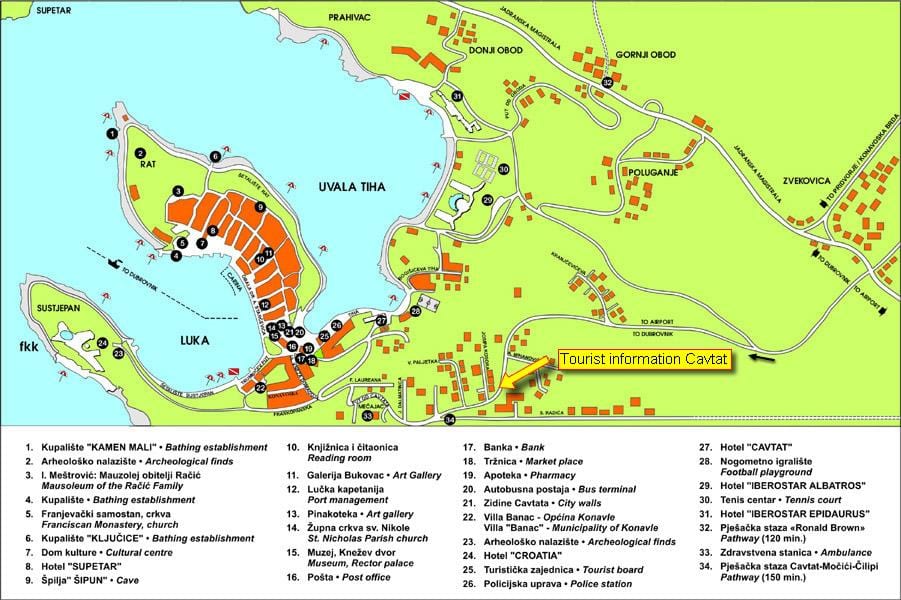 harta e cavtat të kroacisë