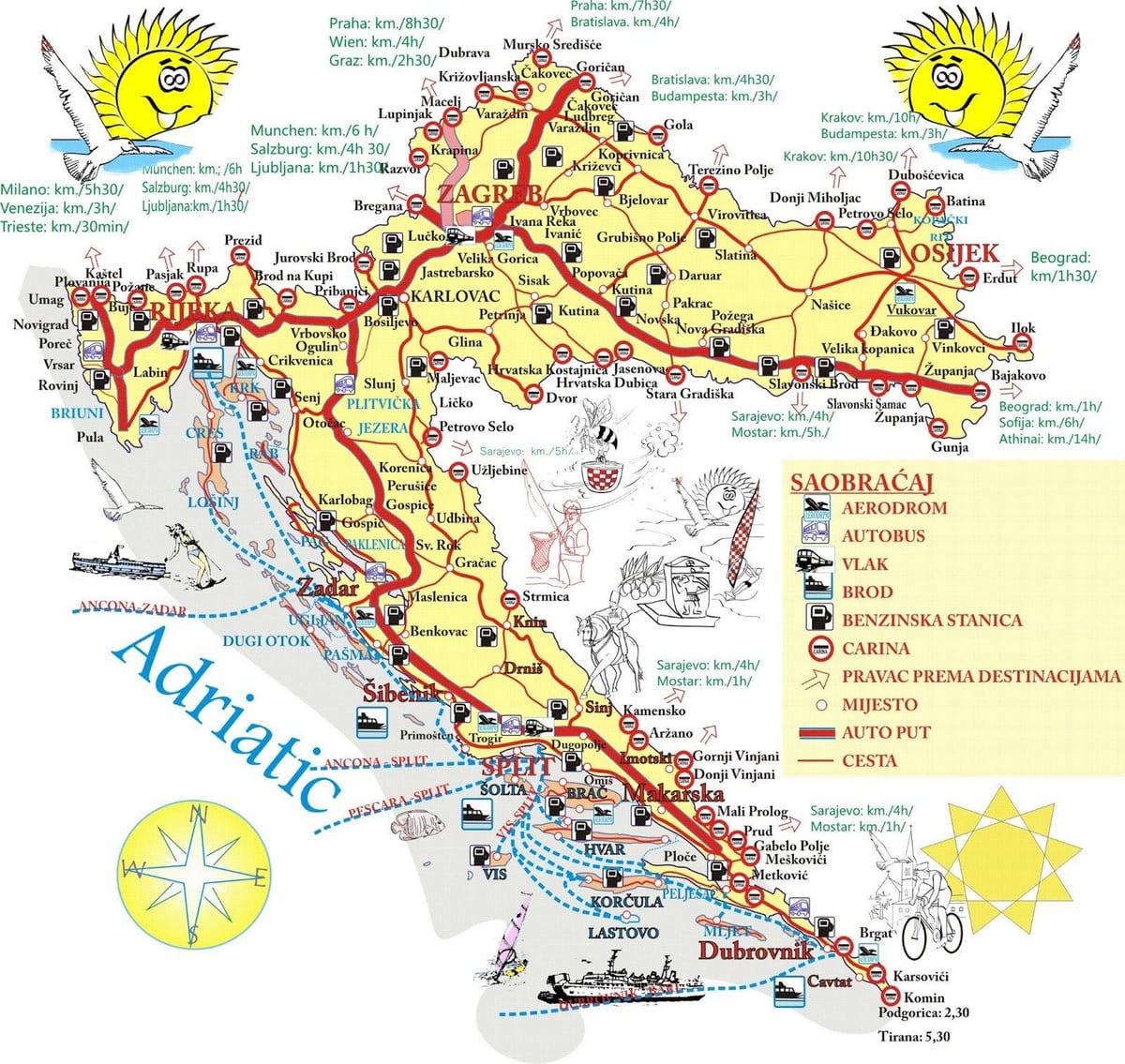 kroacia pushime destinacionet hartë