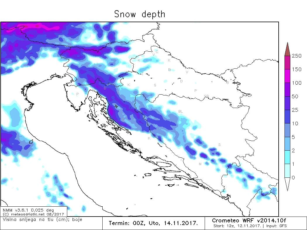 harta e kroacisë radar