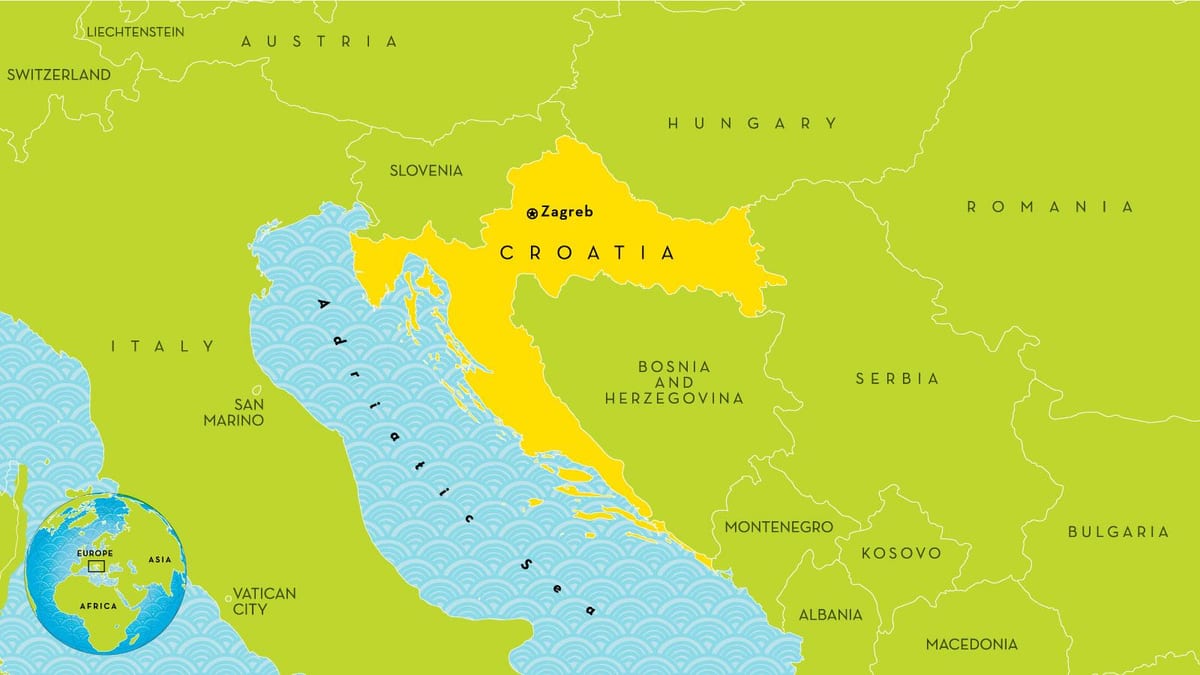 harta e vendeve të afërt të kroacisë