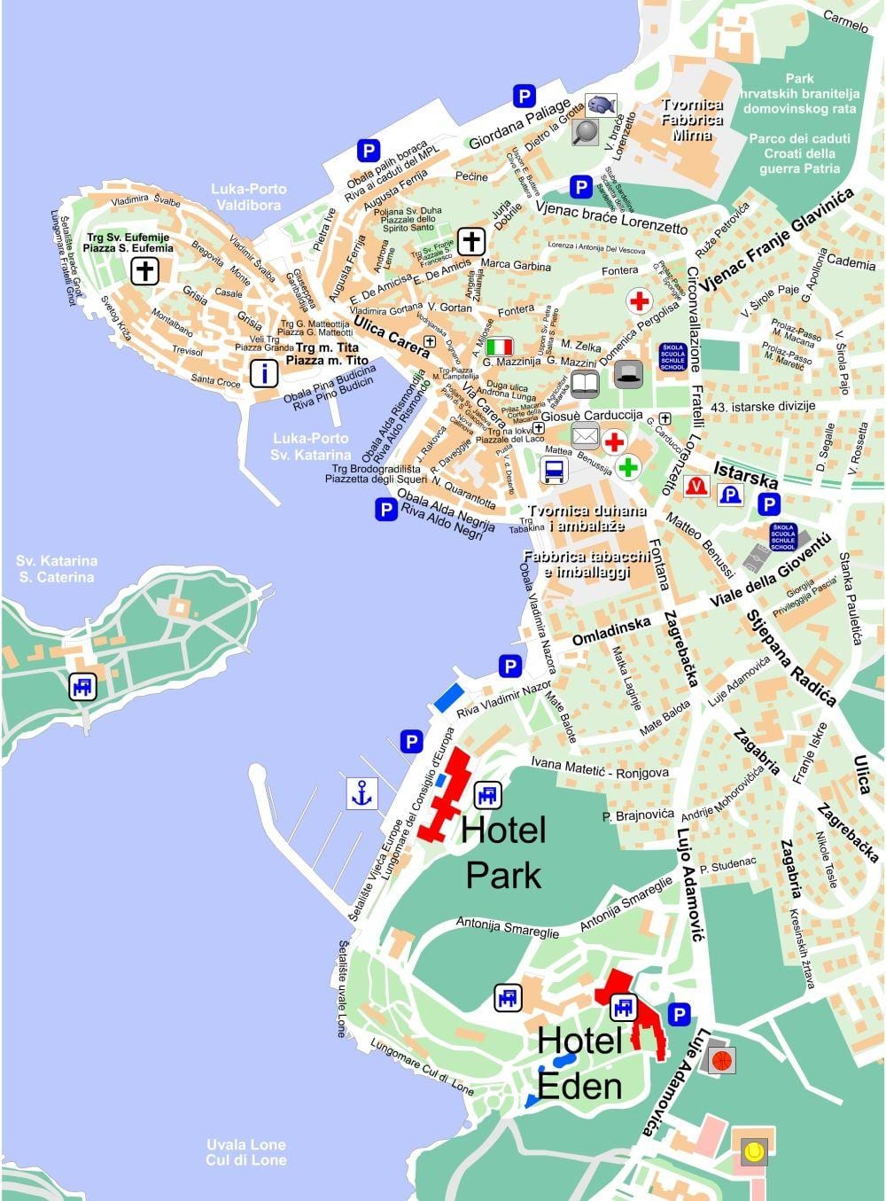 harta e rovinj të kroacisë