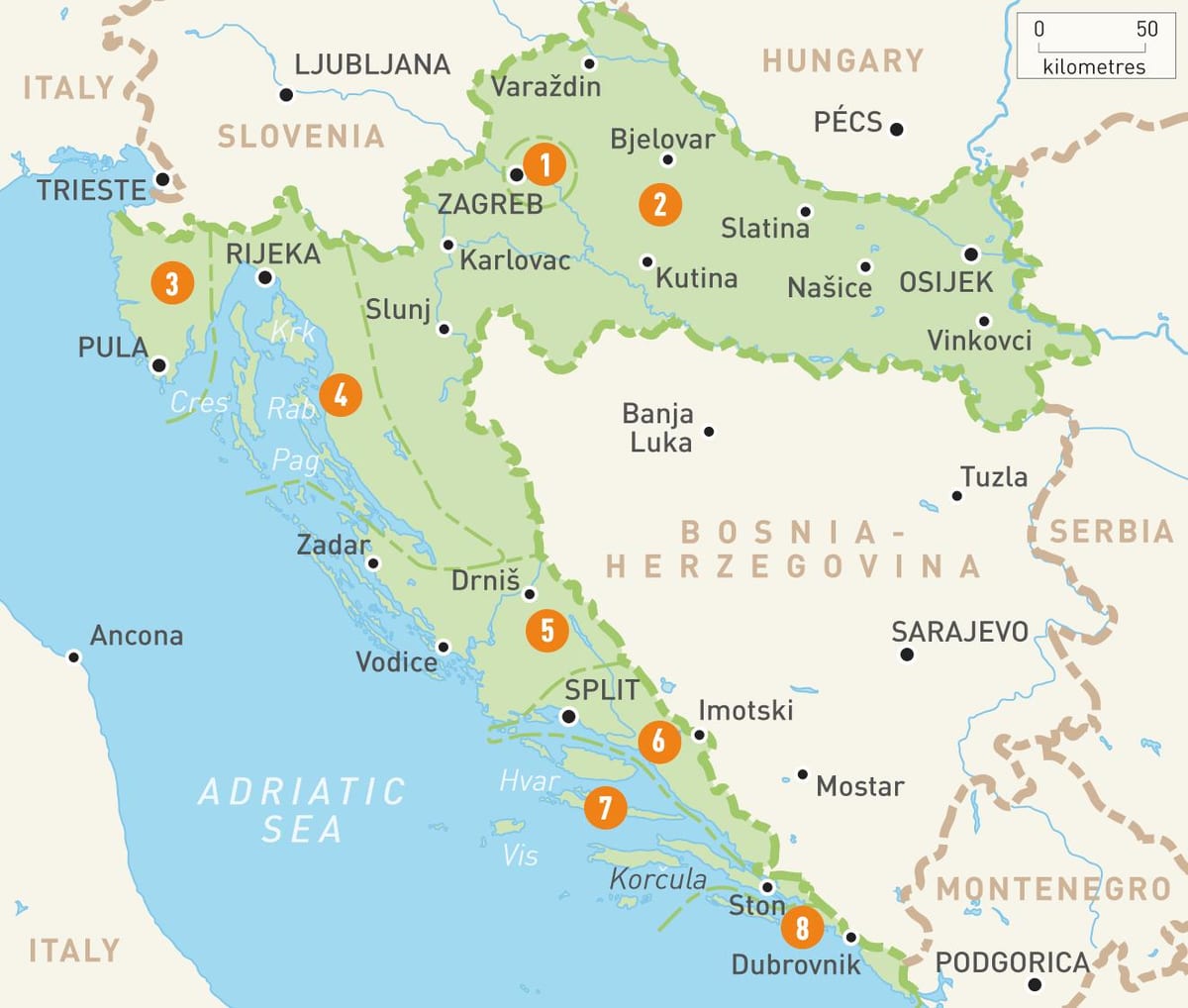 harta e rrugës harta e cavtat të kroacisë