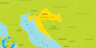 Harta e kroacisë dhe zonat përreth