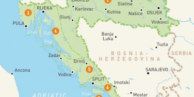 Harta e kroacisë dhe ishujt