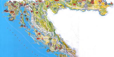 Kroacia tërheqjet turistike harta