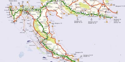 Harta e kroacisë udhëtim të rrugëve
